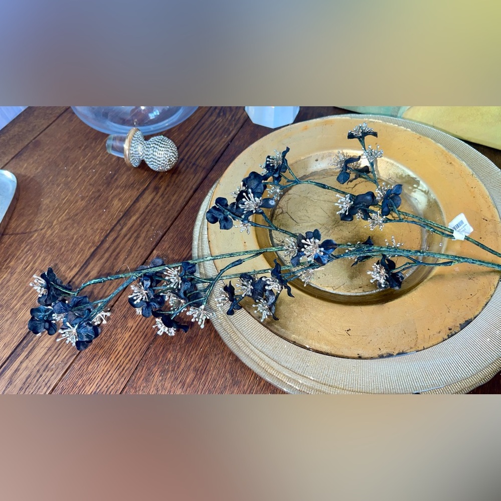 Z Gallerie Black and Gold Blossom Spray - Set of 3